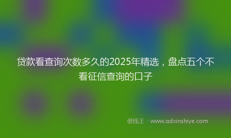 贷款看查询次数多久的2025年精选，盘点五个不看征信查询的口子