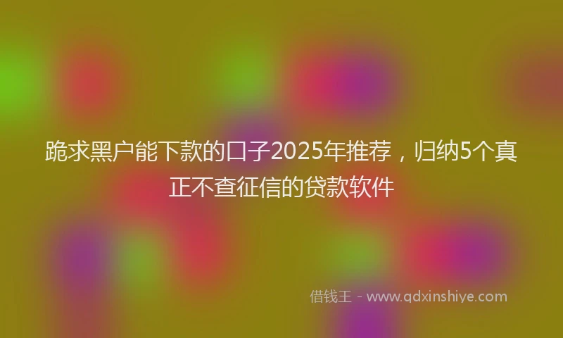 跪求黑户能下款的口子2025年推荐，归纳5个真正不查征信的贷款软件