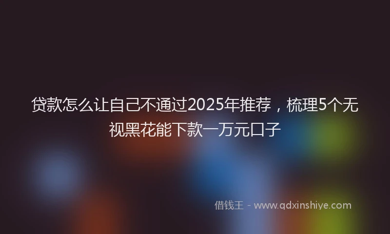 贷款怎么让自己不通过2025年推荐，梳理5个无视黑花能下款一万元口子