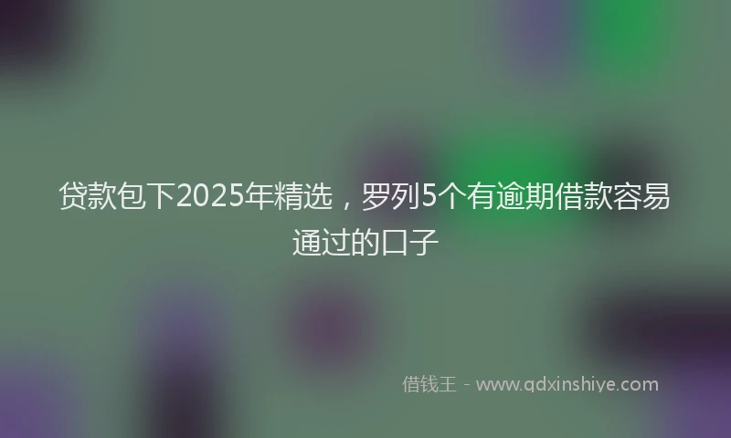 贷款包下2025年精选，罗列5个有逾期借款容易通过的口子