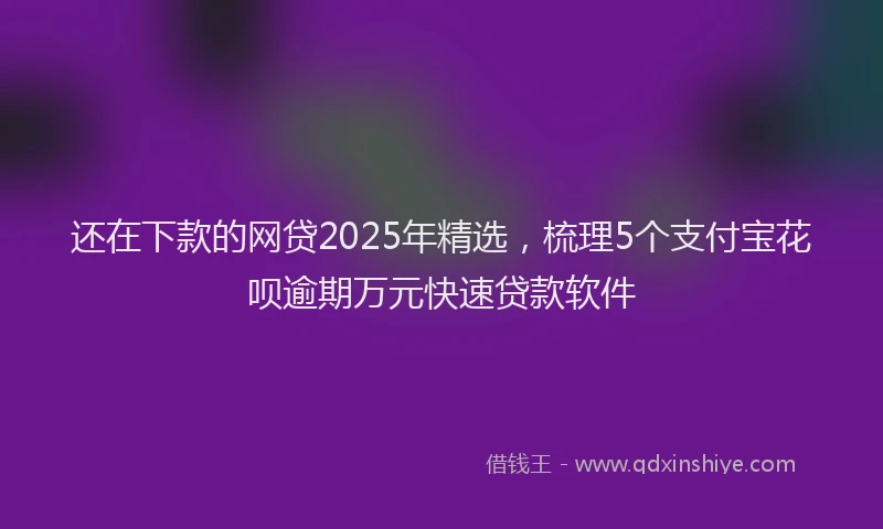 还在下款的网贷2025年精选，梳理5个支付宝花呗逾期万元快速贷款软件