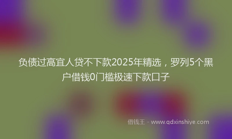 负债过高宜人贷不下款2025年精选，罗列5个黑户借钱0门槛极速下款口子
