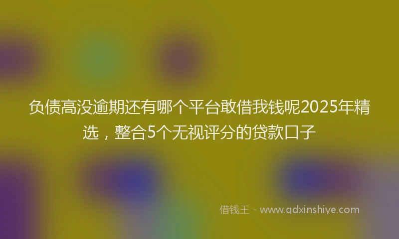 负债高没逾期还有哪个平台敢借我钱呢2025年精选，整合5个无视评分的贷款口子