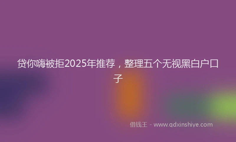 贷你嗨被拒2025年推荐，整理五个无视黑白户口子
