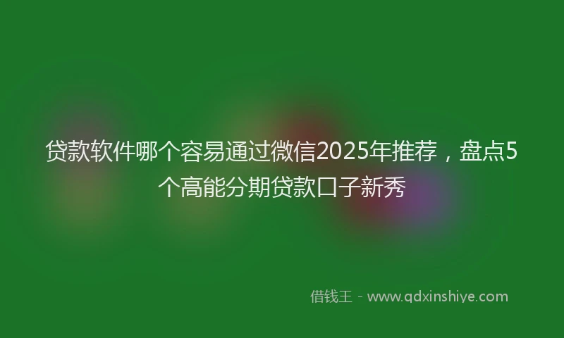 贷款软件哪个容易通过微信2025年推荐，盘点5个高能分期贷款口子新秀