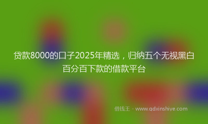 贷款8000的口子2025年精选，归纳五个无视黑白百分百下款的借款平台