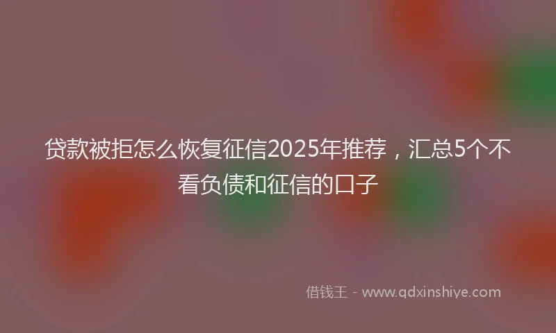 贷款被拒怎么恢复征信2025年推荐，汇总5个不看负债和征信的口子
