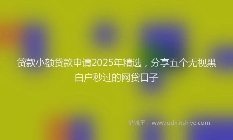 贷款小额贷款申请2025年精选，分享五个无视黑白户秒过的网贷口子