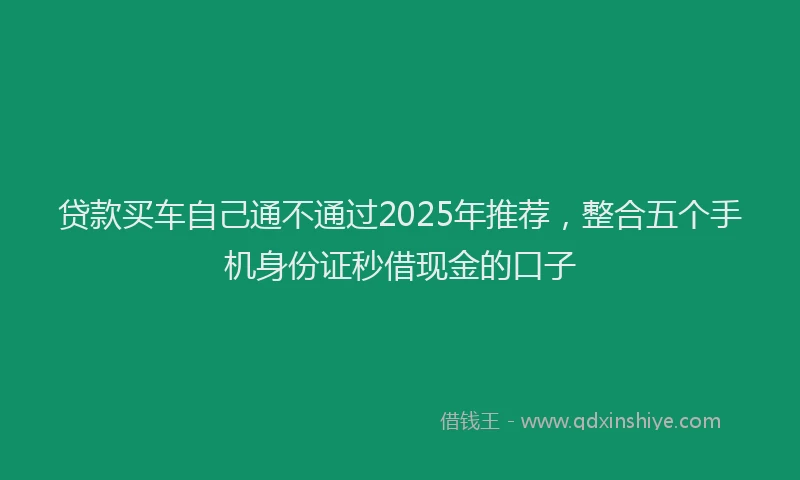 贷款买车自己通不通过2025年推荐，整合五个手机身份证秒借现金的口子