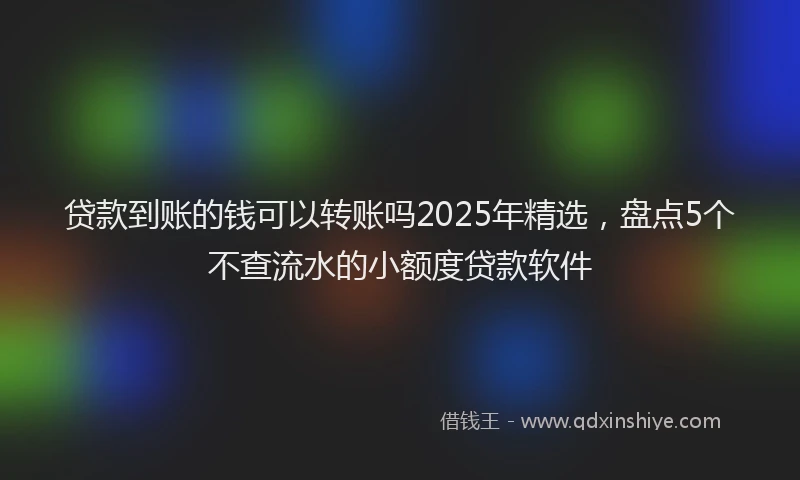 贷款到账的钱可以转账吗2025年精选，盘点5个不查流水的小额度贷款软件