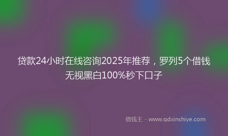 贷款24小时在线咨询2025年推荐，罗列5个借钱无视黑白100%秒下口子