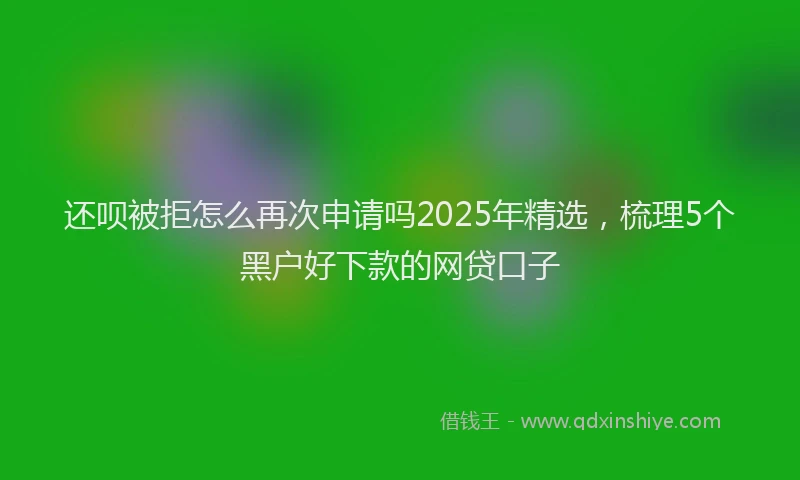 还呗被拒怎么再次申请吗2025年精选，梳理5个黑户好下款的网贷口子
