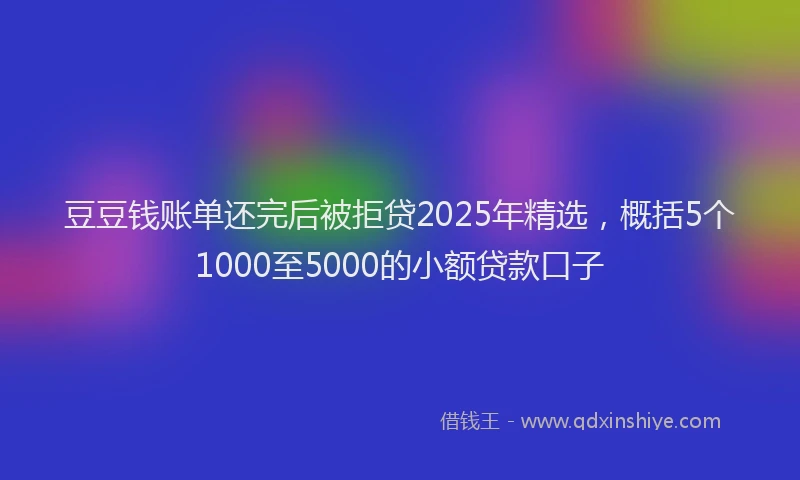 豆豆钱账单还完后被拒贷2025年精选，概括5个1000至5000的小额贷款口子