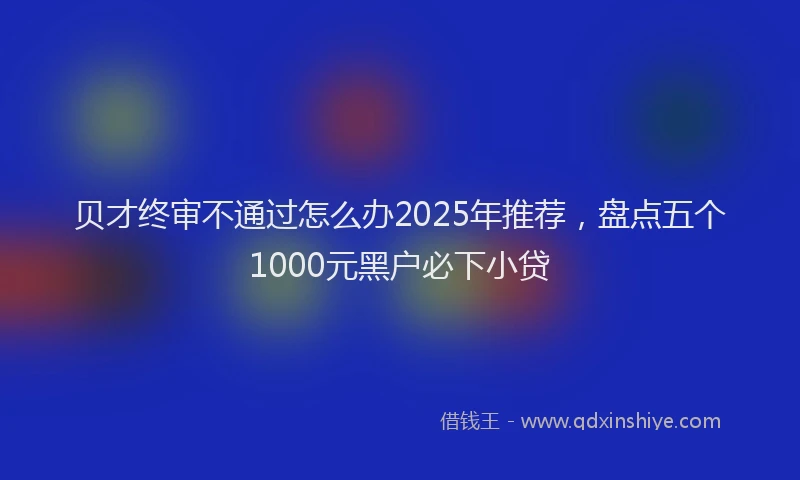 贝才终审不通过怎么办2025年推荐，盘点五个1000元黑户必下小贷