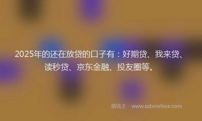 2025年的还在放贷的口子有：好期贷、我来贷、读秒贷、京东金融、投友圈等。