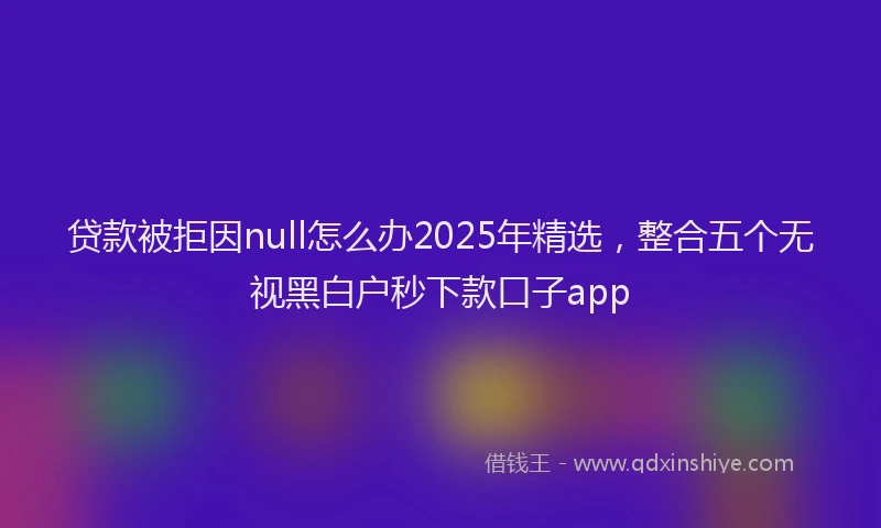贷款被拒因null怎么办2025年精选，整合五个无视黑白户秒下款口子app