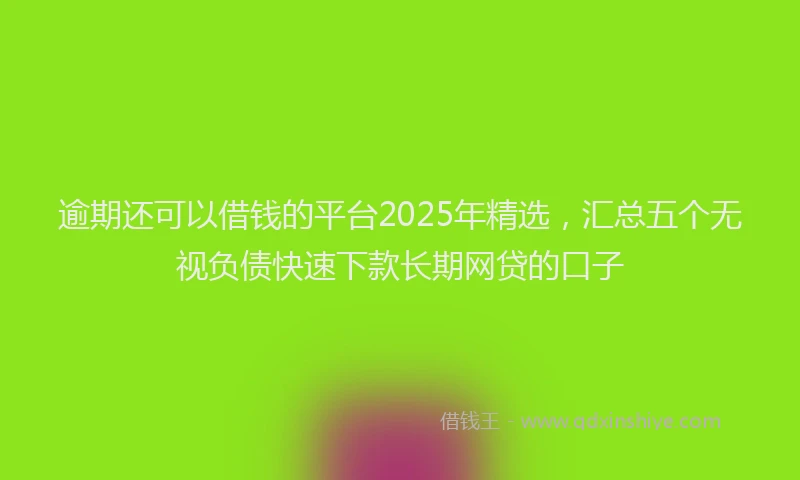 逾期还可以借钱的平台2025年精选，汇总五个无视负债快速下款长期网贷的口子