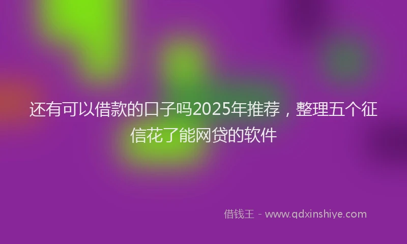 还有可以借款的口子吗2025年推荐，整理五个征信花了能网贷的软件