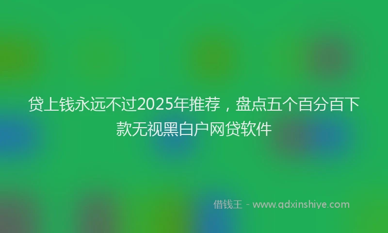 贷上钱永远不过2025年推荐，盘点五个百分百下款无视黑白户网贷软件