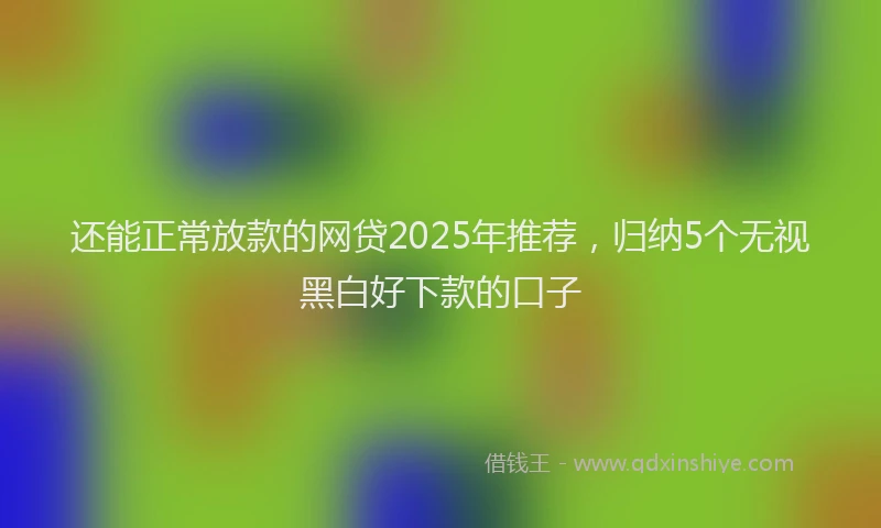 还能正常放款的网贷2025年推荐，归纳5个无视黑白好下款的口子