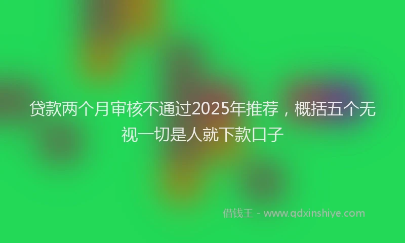 贷款两个月审核不通过2025年推荐，概括五个无视一切是人就下款口子