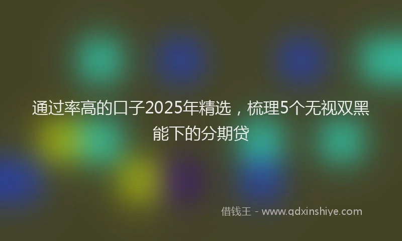 通过率高的口子2025年精选，梳理5个无视双黑能下的分期贷
