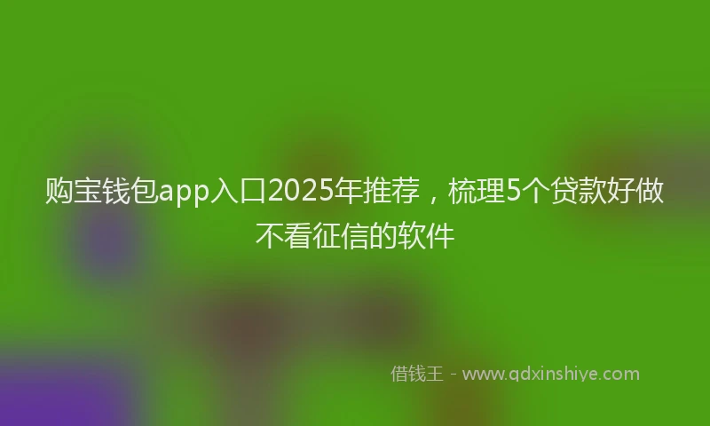 购宝钱包app入口2025年推荐，梳理5个贷款好做不看征信的软件