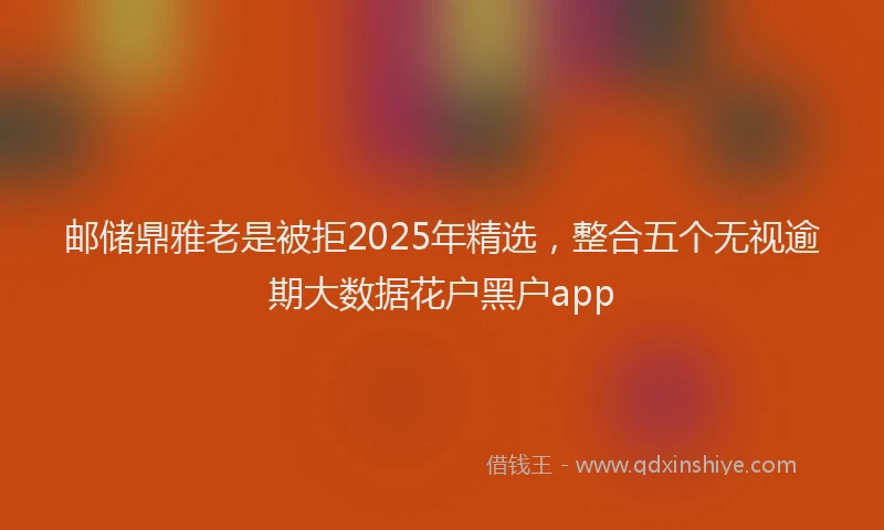 邮储鼎雅老是被拒2025年精选，整合五个无视逾期大数据花户黑户app