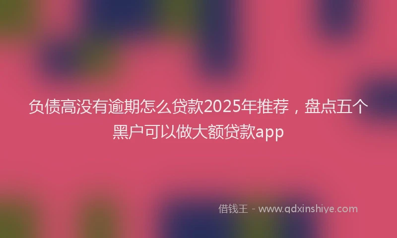 负债高没有逾期怎么贷款2025年推荐，盘点五个黑户可以做大额贷款app