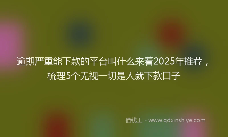逾期严重能下款的平台叫什么来着2025年推荐，梳理5个无视一切是人就下款口子
