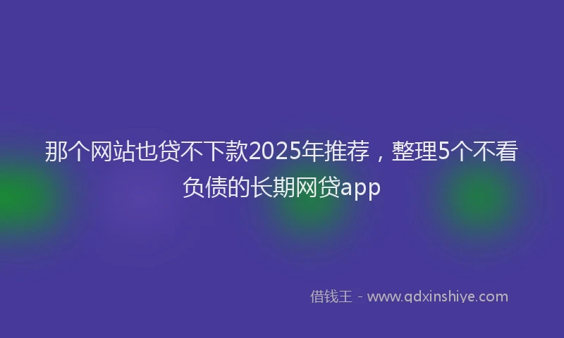 那个网站也贷不下款2025年推荐，整理5个不看负债的长期网贷app