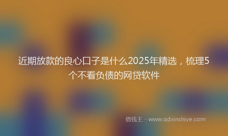 近期放款的良心口子是什么2025年精选，梳理5个不看负债的网贷软件