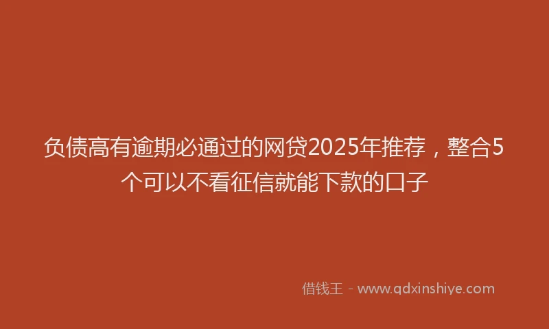 负债高有逾期必通过的网贷2025年推荐，整合5个可以不看征信就能下款的口子