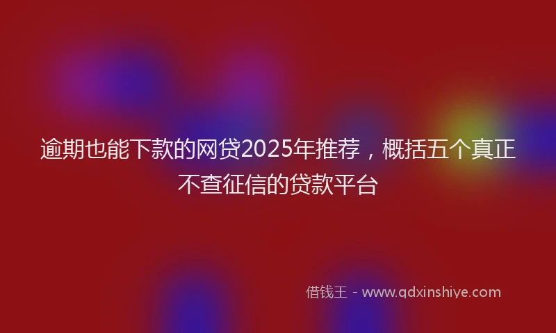 逾期也能下款的网贷2025年推荐，概括五个真正不查征信的贷款平台