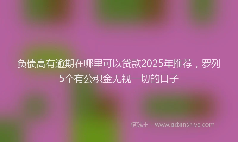 负债高有逾期在哪里可以贷款2025年推荐，罗列5个有公积金无视一切的口子