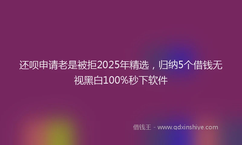 还呗申请老是被拒2025年精选，归纳5个借钱无视黑白100%秒下软件