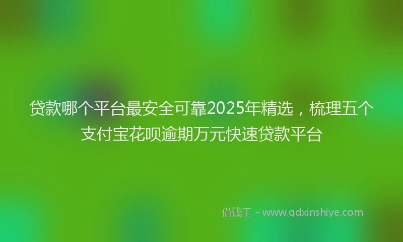 贷款哪个平台最安全可靠2025年精选，梳理五个支付宝花呗逾期万元快速贷款平台