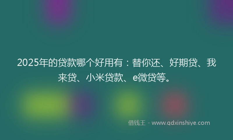 2025年的贷款哪个好用有：替你还、好期贷、我来贷、小米贷款、e微贷等。