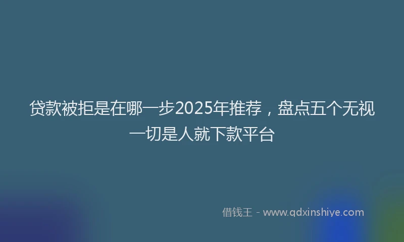 贷款被拒是在哪一步2025年推荐，盘点五个无视一切是人就下款平台