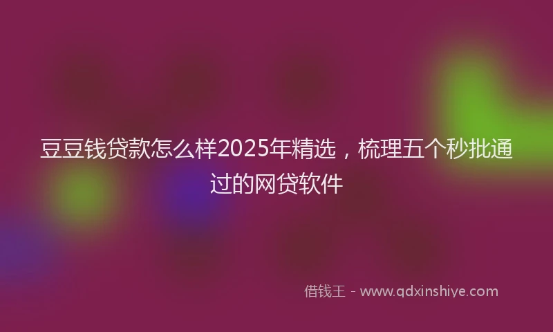 豆豆钱贷款怎么样2025年精选，梳理五个秒批通过的网贷软件