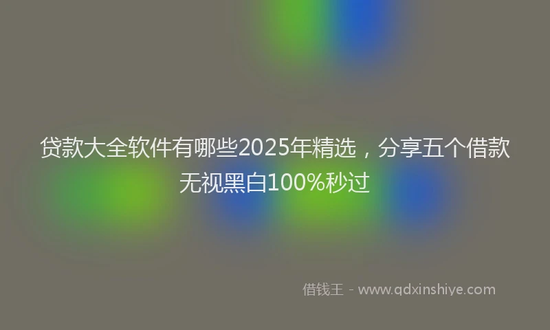 贷款大全软件有哪些2025年精选，分享五个借款无视黑白100%秒过