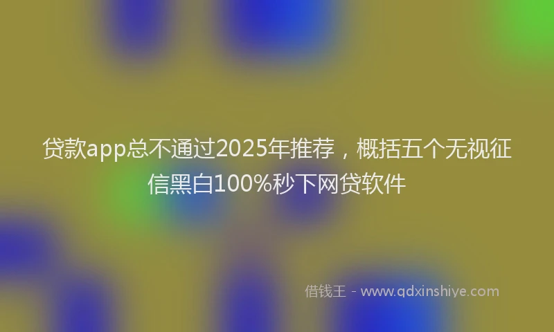 贷款app总不通过2025年推荐，概括五个无视征信黑白100%秒下网贷软件