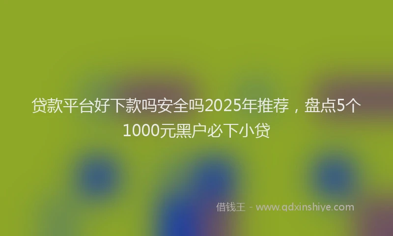 贷款平台好下款吗安全吗2025年推荐，盘点5个1000元黑户必下小贷