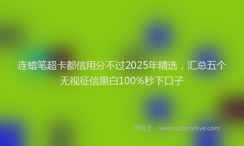 连蜡笔超卡都信用分不过2025年精选，汇总五个无视征信黑白100%秒下口子