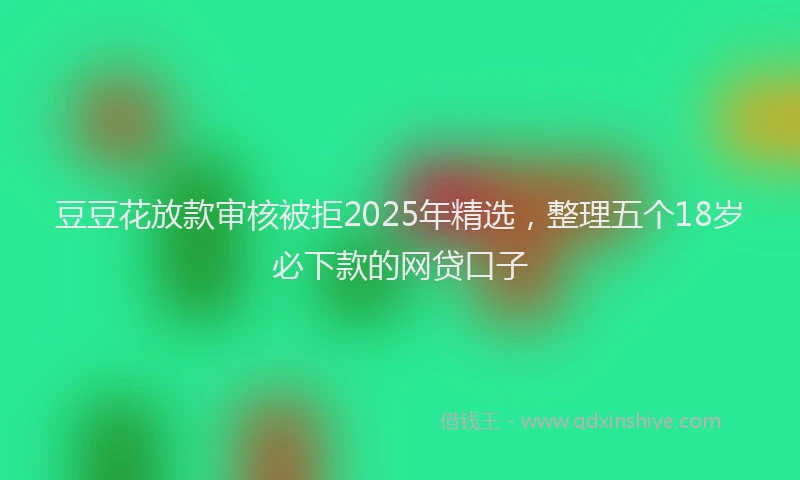 豆豆花放款审核被拒2025年精选，整理五个18岁必下款的网贷口子