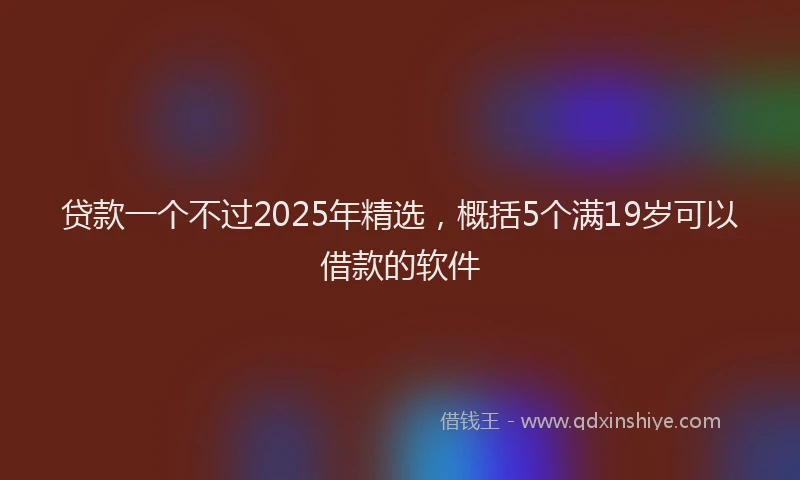 贷款一个不过2025年精选，概括5个满19岁可以借款的软件