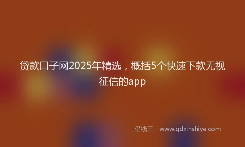 贷款口子网2025年精选，概括5个快速下款无视征信的app