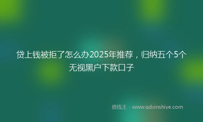 贷上钱被拒了怎么办2025年推荐，归纳五个5个无视黑户下款口子