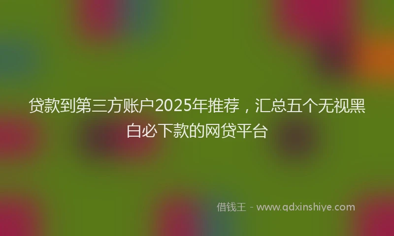 贷款到第三方账户2025年推荐，汇总五个无视黑白必下款的网贷平台