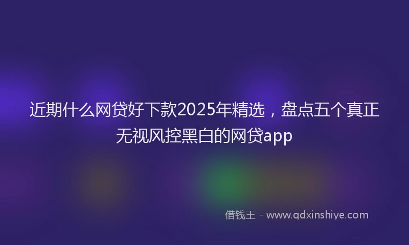 近期什么网贷好下款2025年精选，盘点五个真正无视风控黑白的网贷app